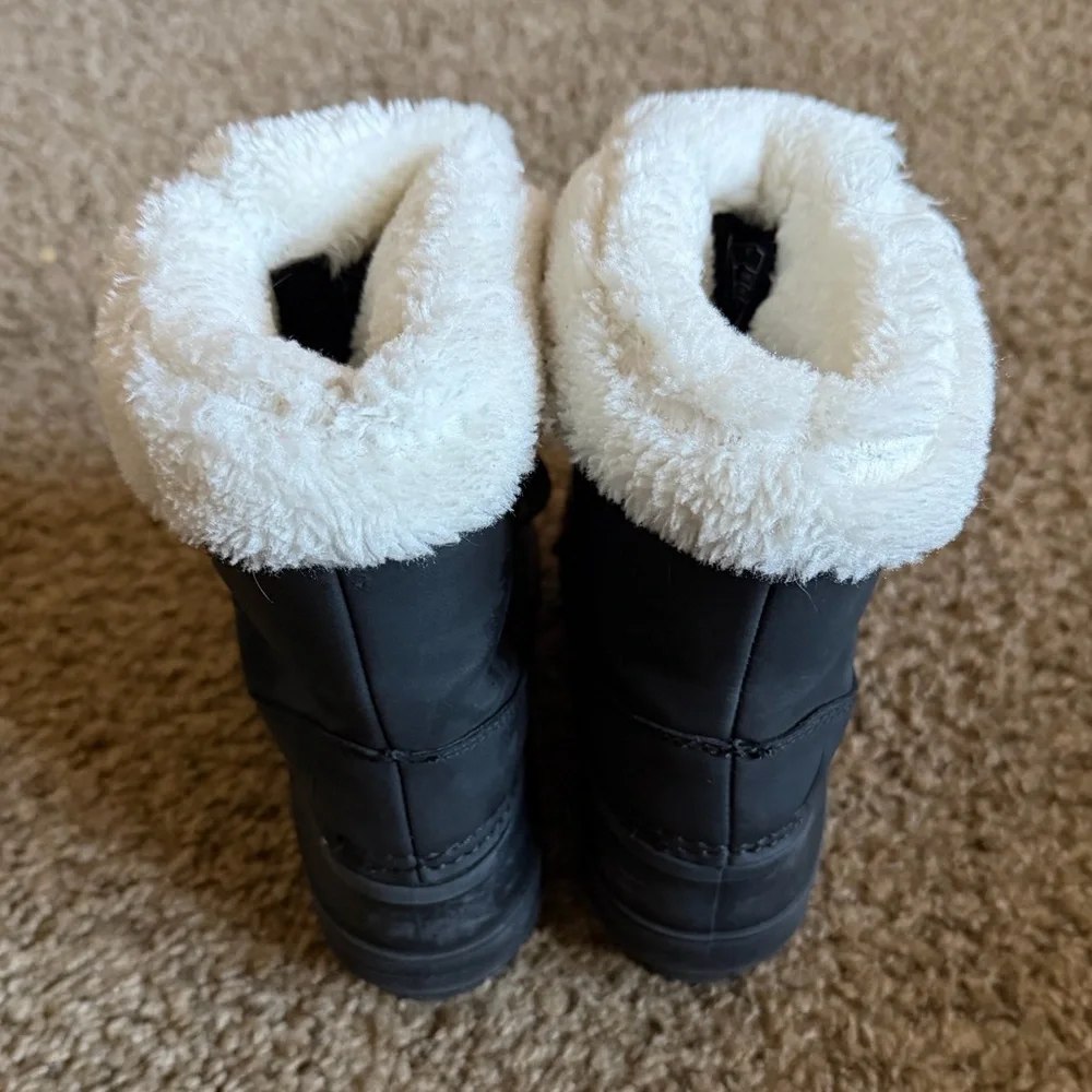 Nautica Toddler Boys Ayce Faux Fur Snow Boots 12 Black
